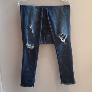 Acid Wash Distressed High Waisted Jeans